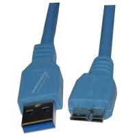 USB3.0-KABEL TYP-A STECKERTYP-B MICRO STECKER 3 0M BLAU (ersetzt: #F228809 MICRO-USB 3.0 (21 PIN)  WHITE) 
